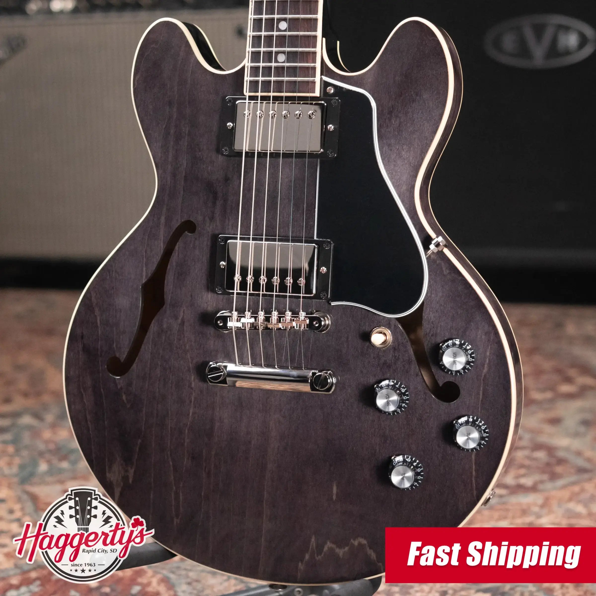 Gibson ES-339 Semi-Hollow Electric Guitar - Trans Ebony with Hardshell Case