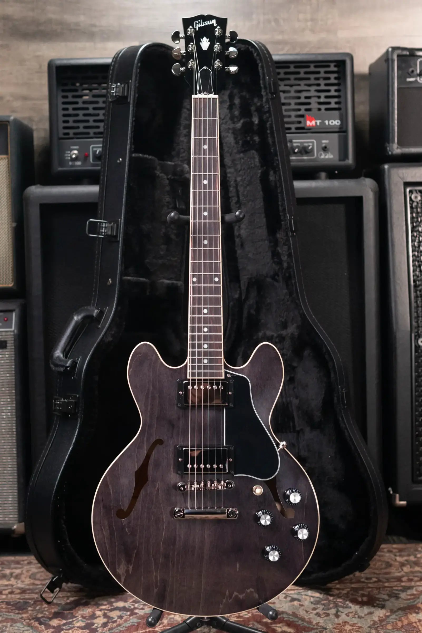 Gibson ES-339 Semi-Hollow Electric Guitar - Trans Ebony with Hardshell Case