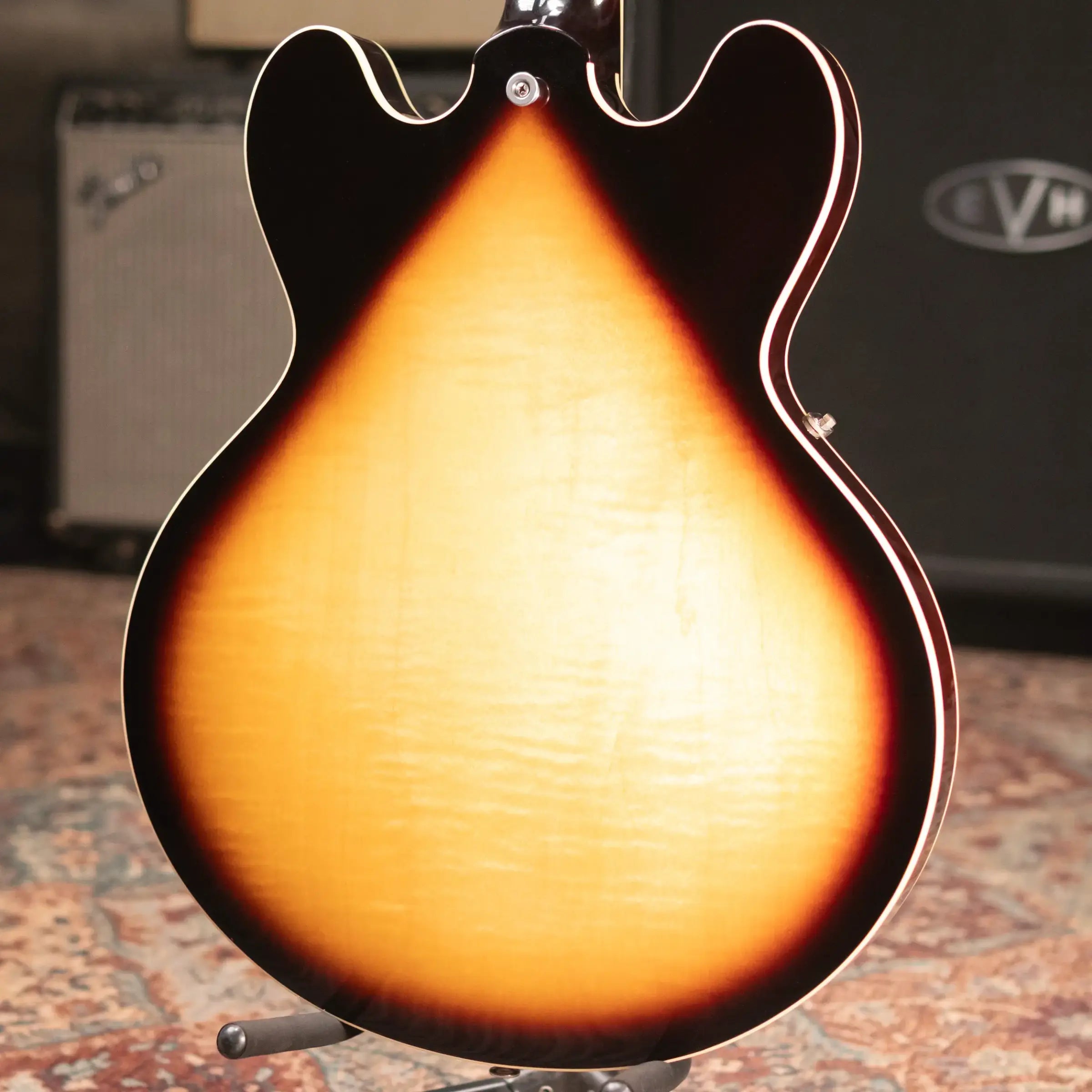 Gibson ES-345 Left-Handed Semi-Hollow Electric Guitar - Vintage Burst with Hardshell Case