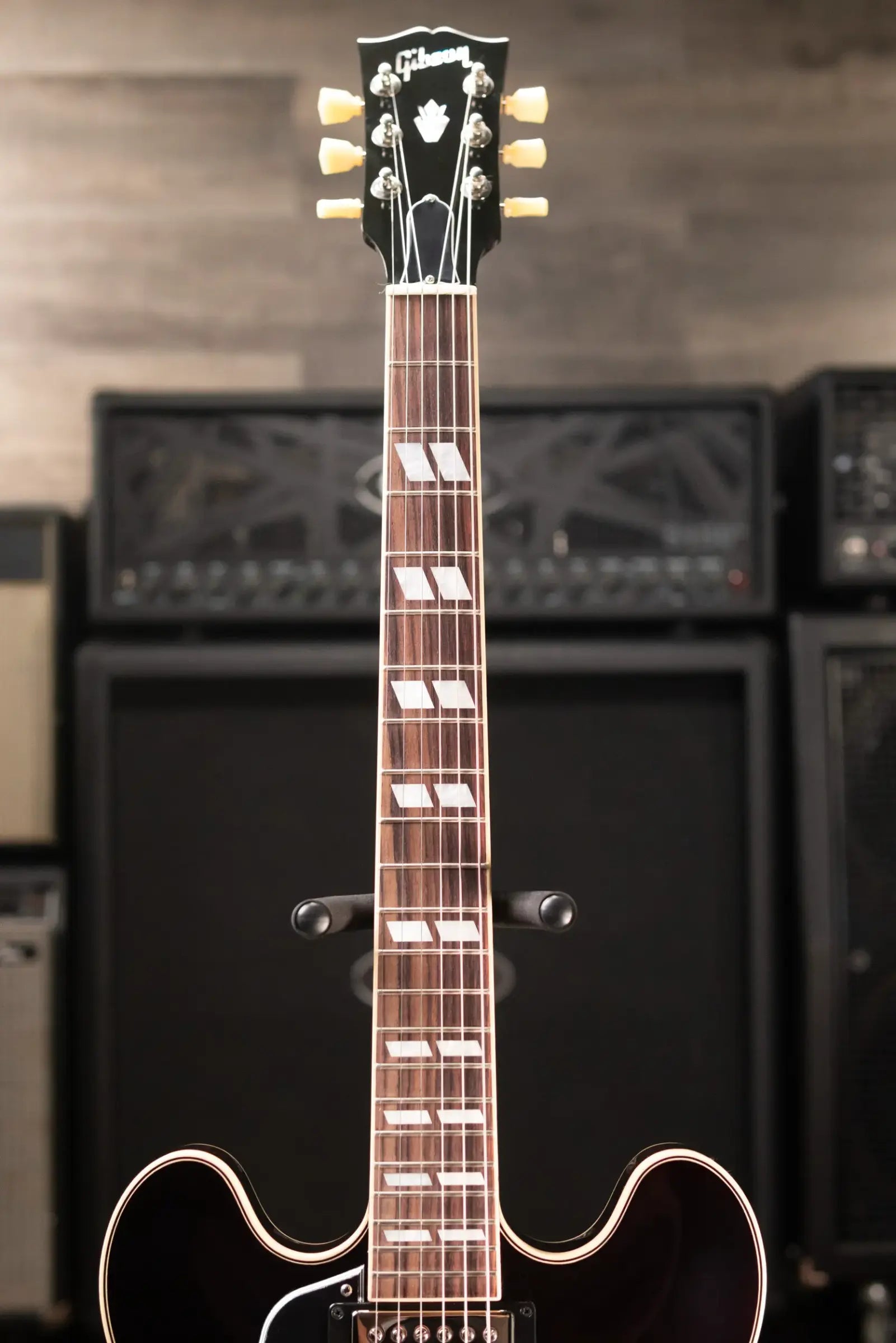 Gibson ES-345 Left-Handed Semi-Hollow Electric Guitar - Vintage Burst with Hardshell Case