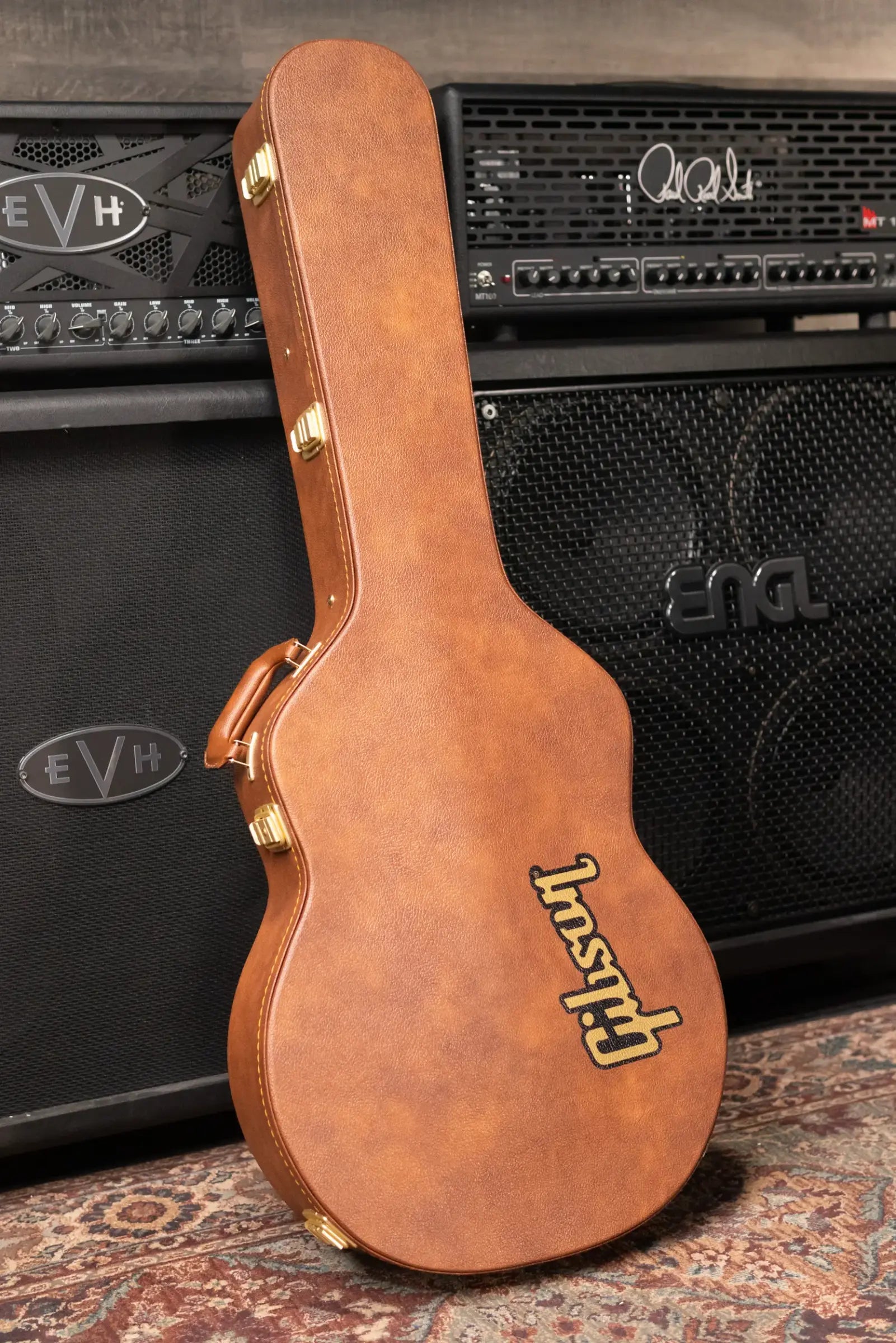 Gibson ES-345 Left-Handed Semi-Hollow Electric Guitar - Vintage Burst with Hardshell Case