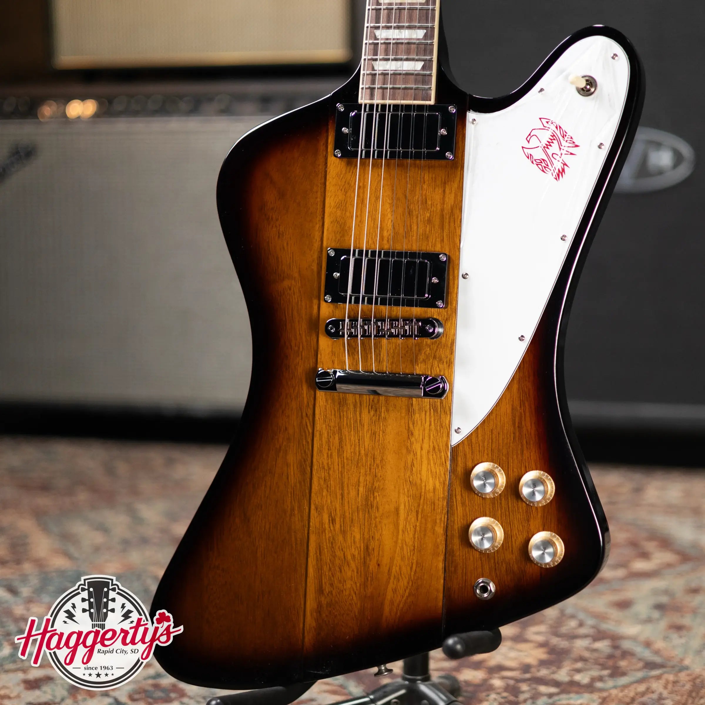Gibson Firebird Platypus Electric Guitar - Tobacco Sunburst with Hardshell Case