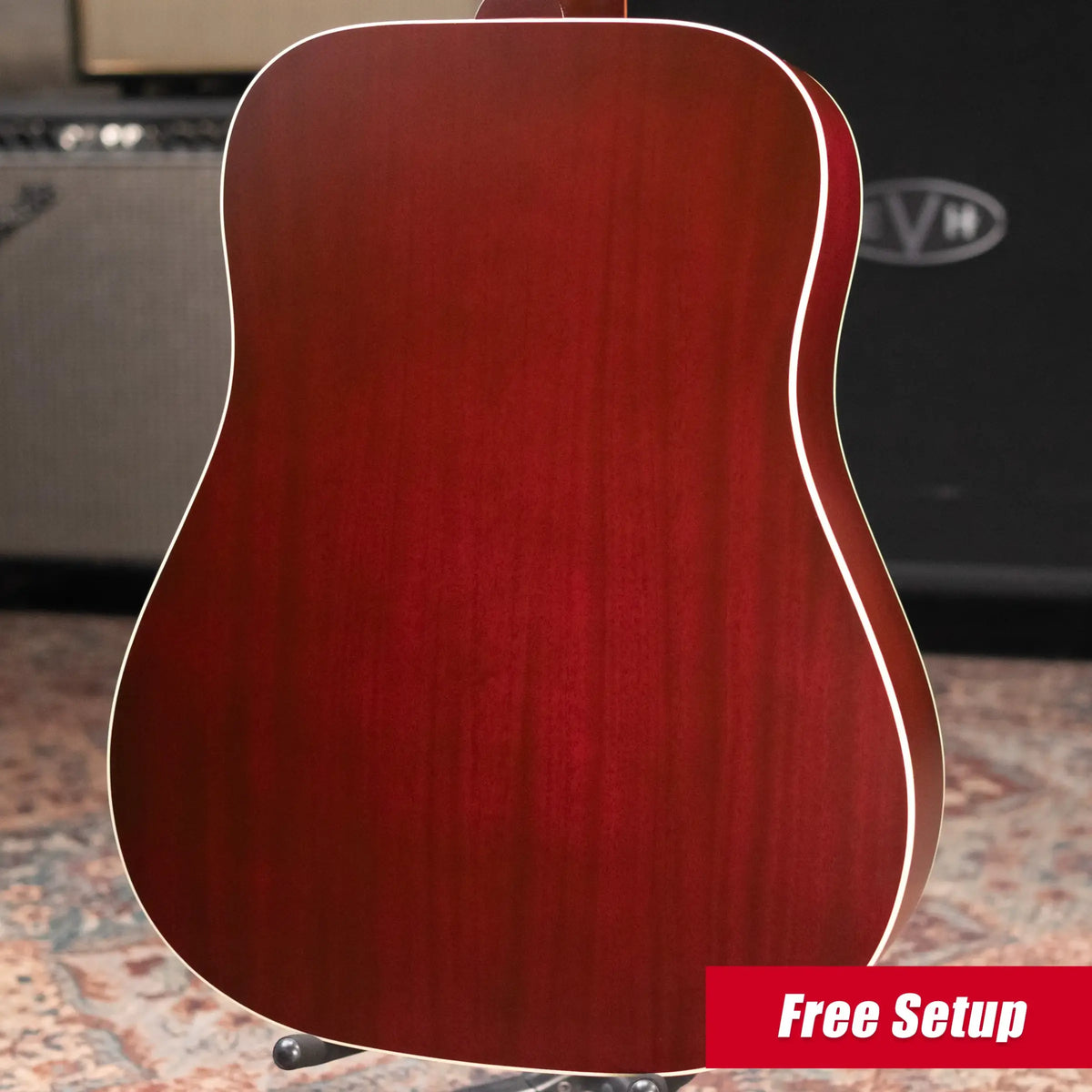 Gibson Hummingbird Special Dreadnought Acoustic/Electric Guitar - Satin Wine Red with Gig Bag - Demo