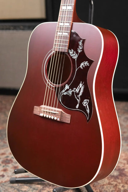 Gibson Hummingbird Special Dreadnought Acoustic/Electric Guitar - Satin Wine Red with Gig Bag - Demo