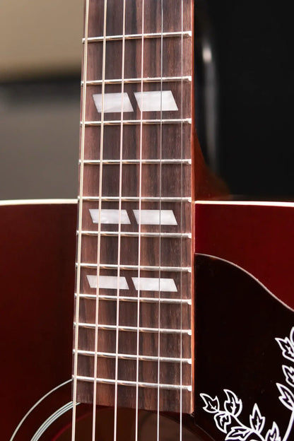 Gibson Hummingbird Special Dreadnought Acoustic/Electric Guitar - Satin Wine Red with Gig Bag - Demo
