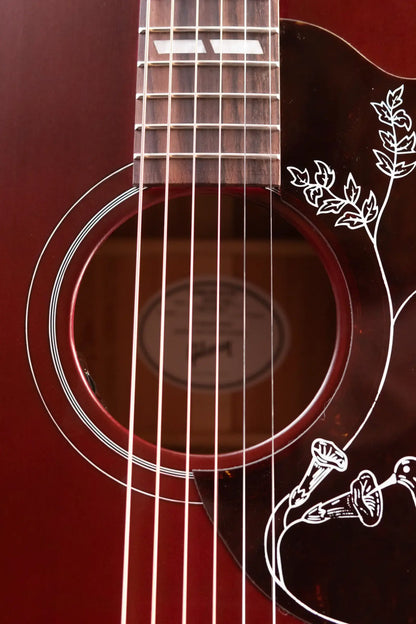 Gibson Hummingbird Special Dreadnought Acoustic/Electric Guitar - Satin Wine Red with Gig Bag - Demo