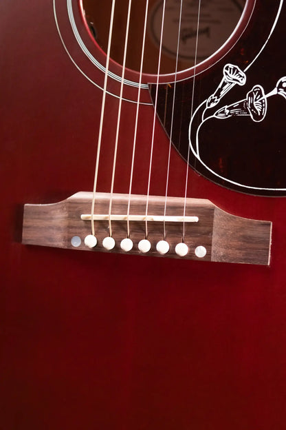 Gibson Hummingbird Special Dreadnought Acoustic/Electric Guitar - Satin Wine Red with Gig Bag - Demo