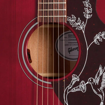 Gibson Hummingbird Special Dreadnought Acoustic/Electric Guitar - Satin Wine Red with Gig Bag