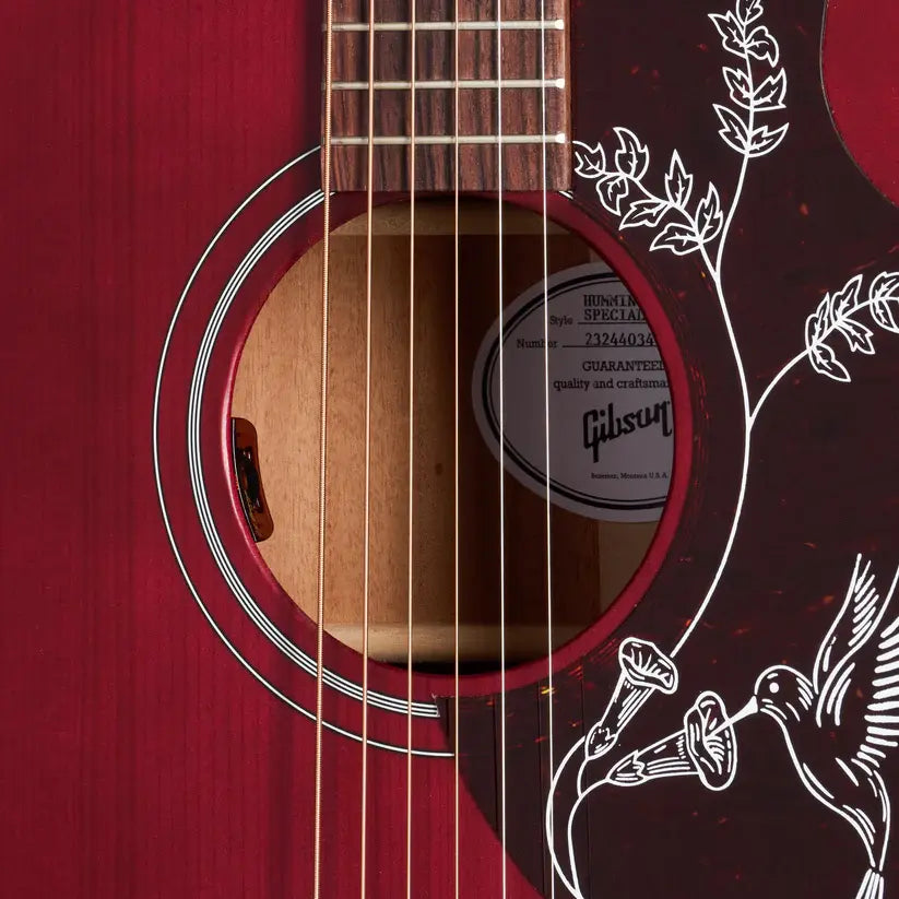 Gibson Hummingbird Special Dreadnought Acoustic/Electric Guitar - Satin Wine Red with Gig Bag