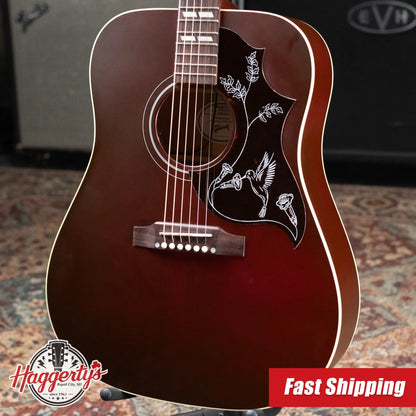 Gibson Hummingbird Special Dreadnought Acoustic/Electric Guitar - Satin Wine Red with Gig Bag - Used