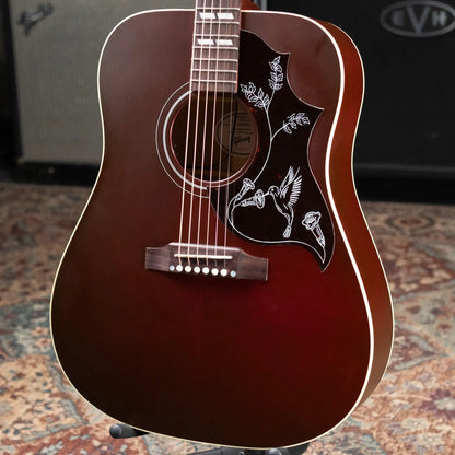 Gibson Hummingbird Special Dreadnought Acoustic/Electric Guitar - Satin Wine Red with Gig Bag - Used