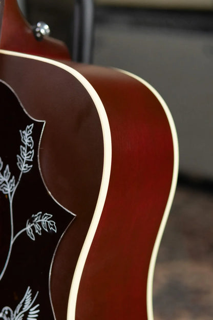 Gibson Hummingbird Special Dreadnought Acoustic/Electric Guitar - Satin Wine Red with Gig Bag - Used