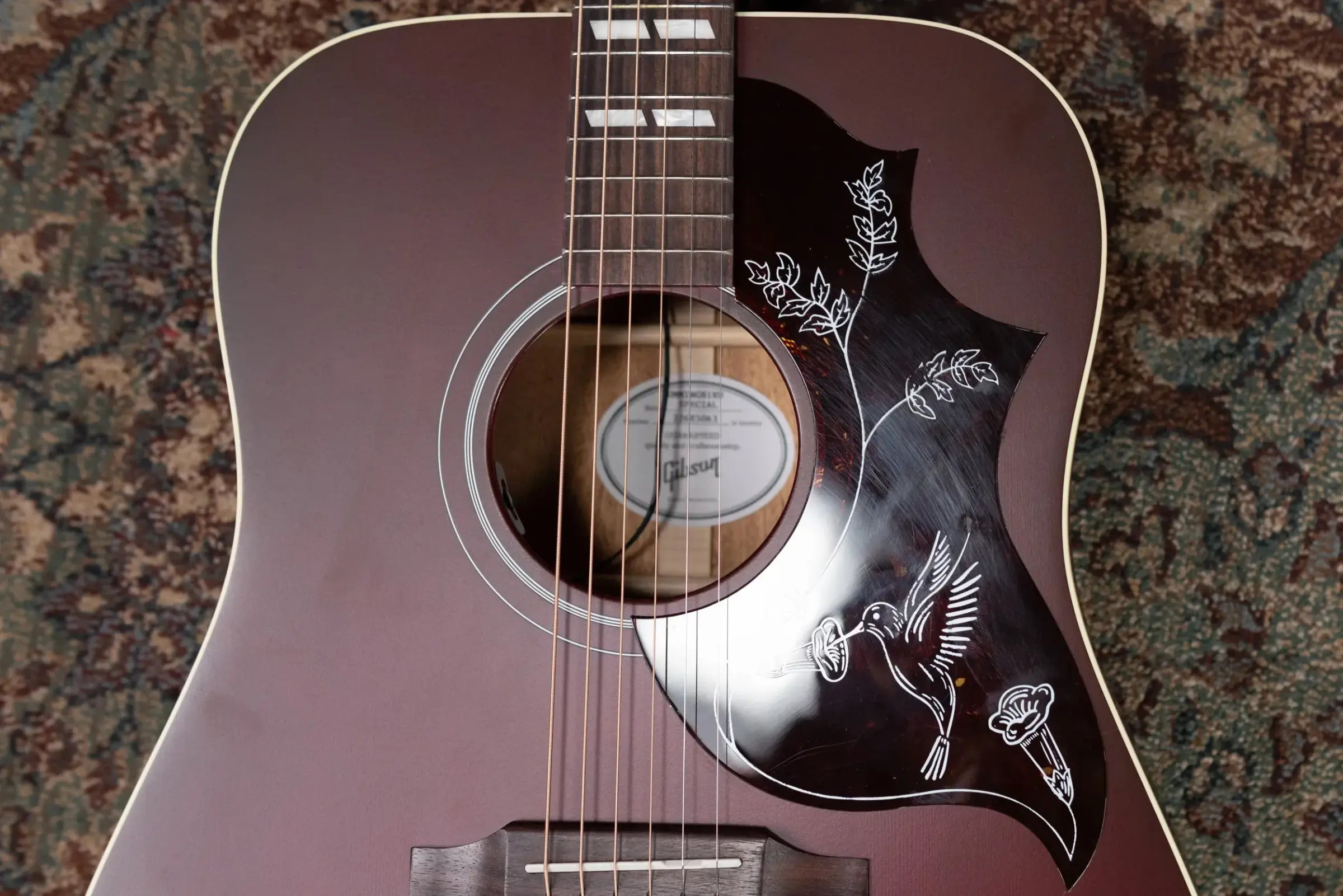 Gibson Hummingbird Special Dreadnought Acoustic/Electric Guitar - Satin Wine Red with Gig Bag - Used