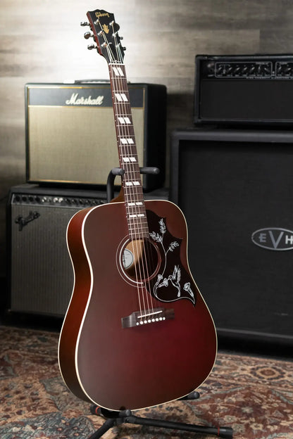 Gibson Hummingbird Special Dreadnought Acoustic/Electric Guitar - Satin Wine Red with Gig Bag - Used