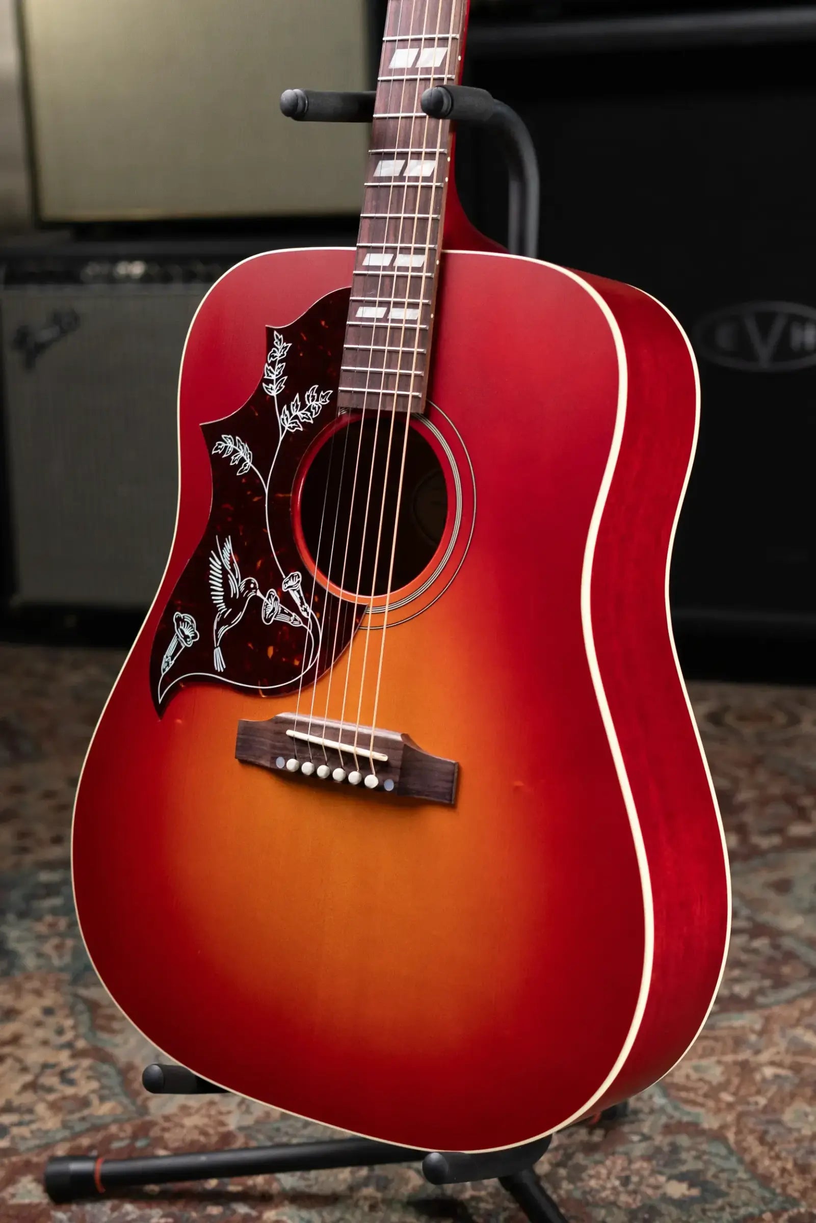 Gibson Hummingbird Special Left-Handed Acoustic/Electric Guitar - Satin Vintage Cherry Sunburst with Gig Bag