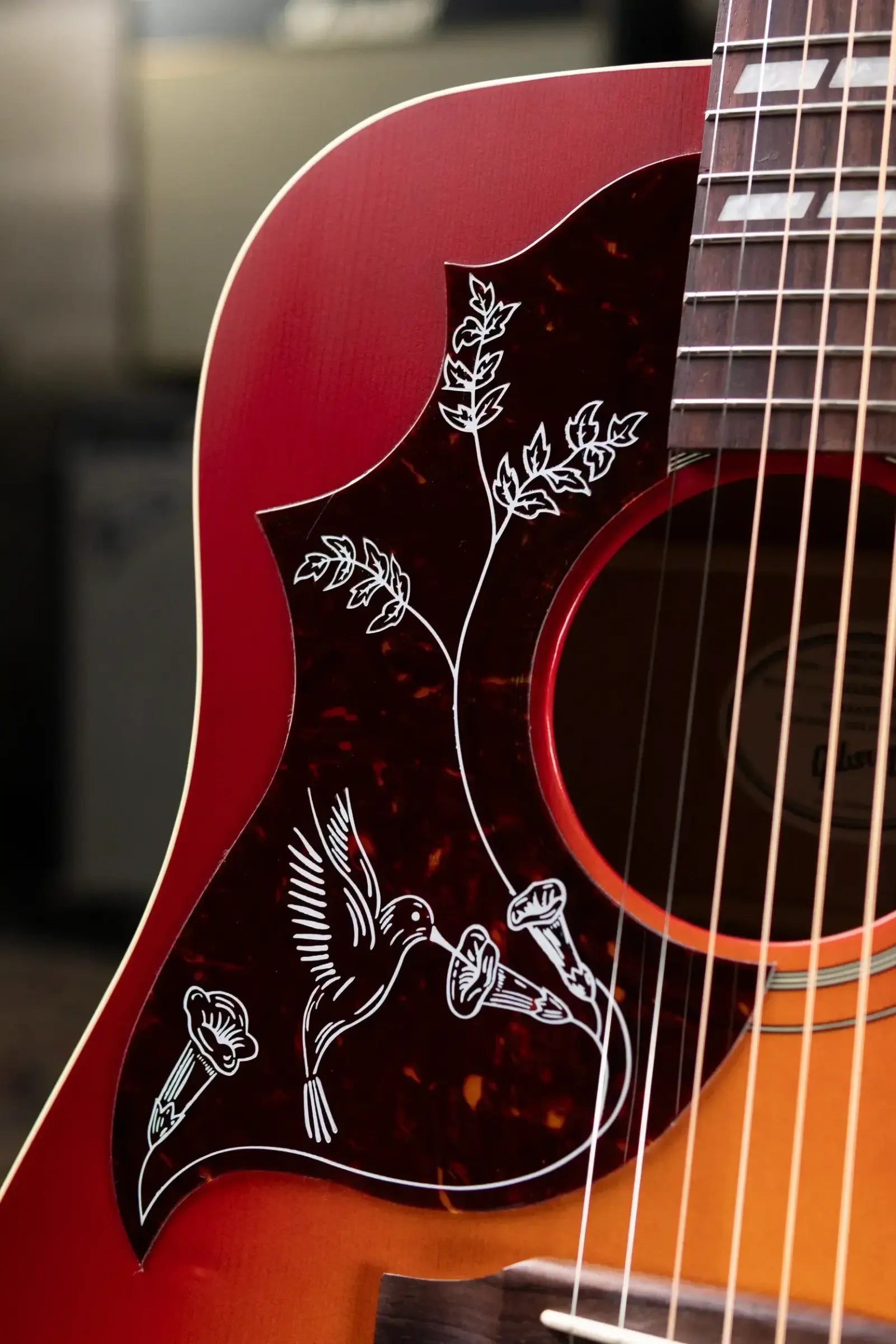 Gibson Hummingbird Special Left-Handed Acoustic/Electric Guitar - Satin Vintage Cherry Sunburst with Gig Bag