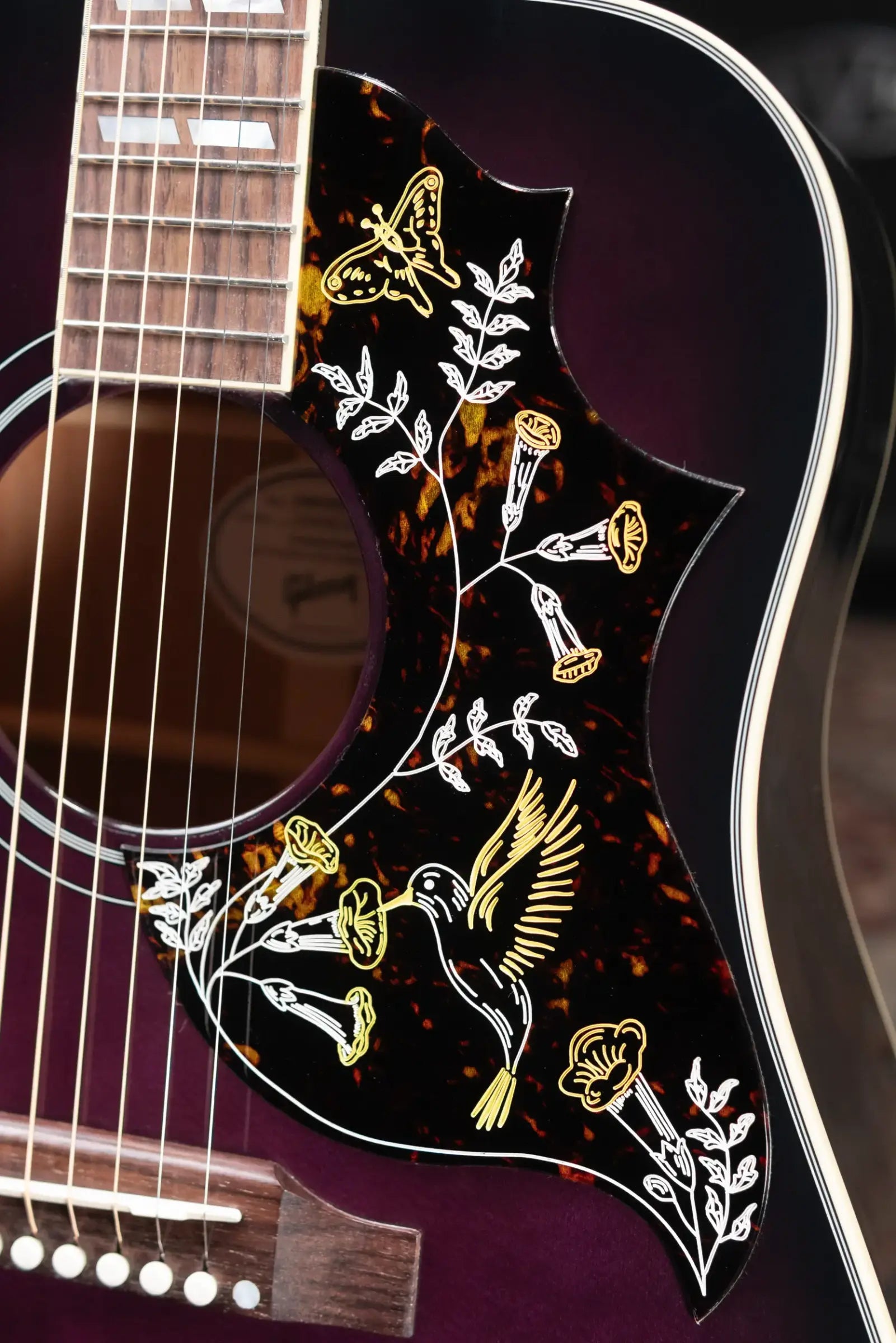 Gibson Hummingbird Standard Acoustic/Electric Guitar - Purple Burst with Hardshell Case