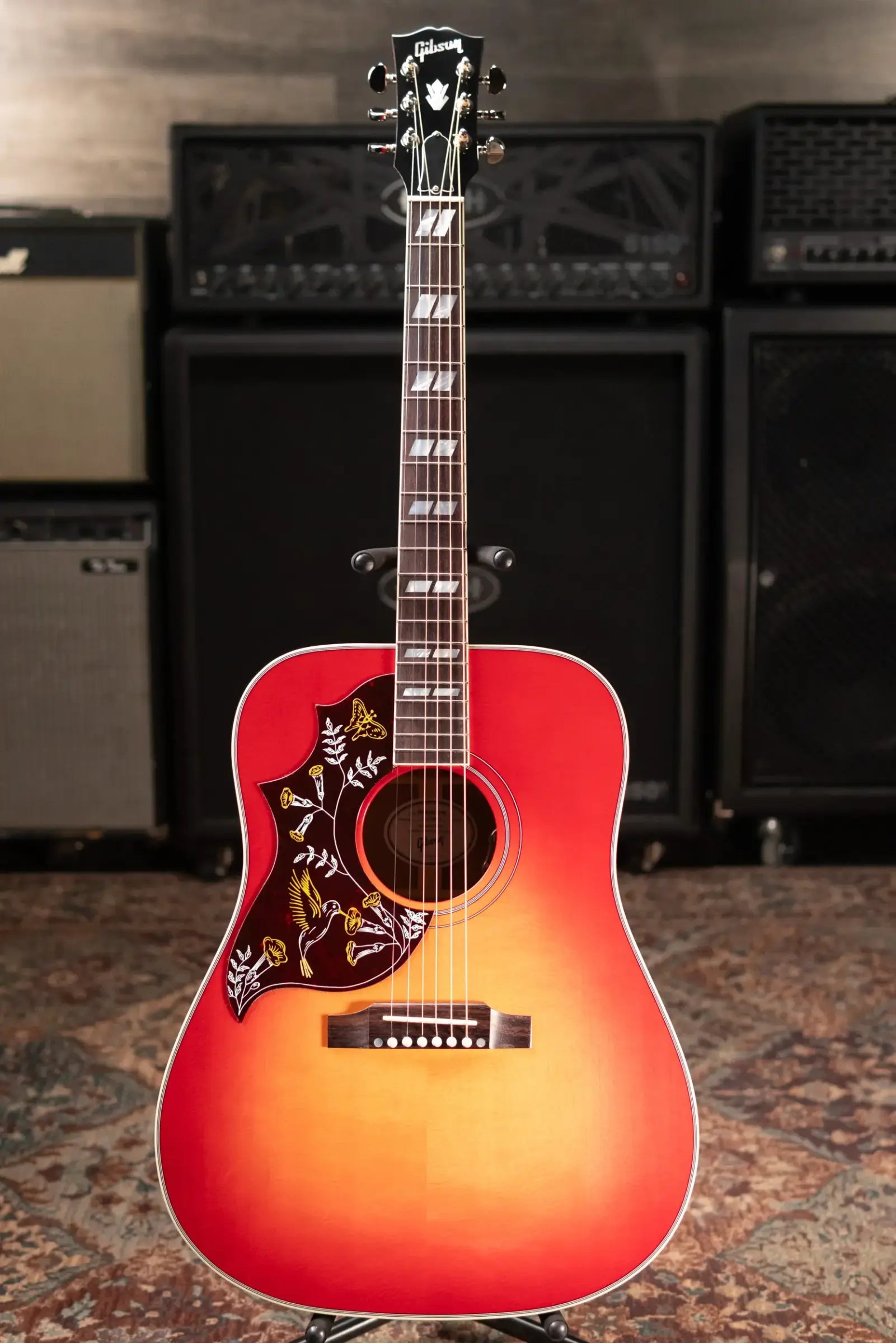 Gibson Hummingbird Standard Left-Handed Acoustic/Electric Guitar - Vintage Cherry Sunburst with Hardshell Case