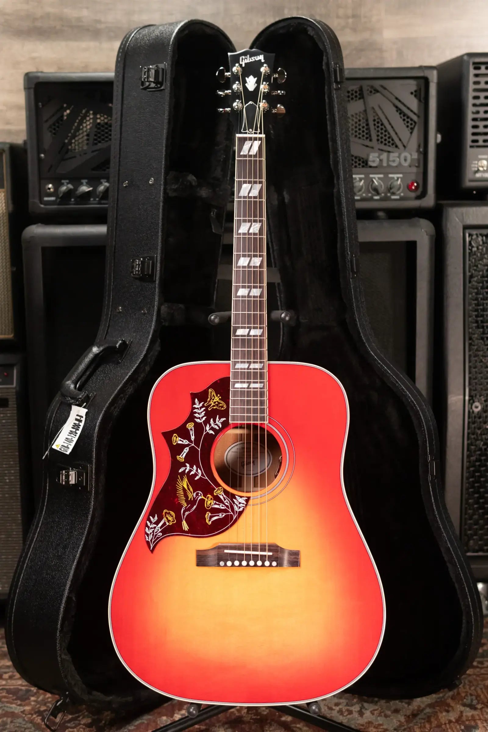 Gibson Hummingbird Standard Left-Handed Acoustic/Electric Guitar - Vintage Cherry Sunburst with Hardshell Case