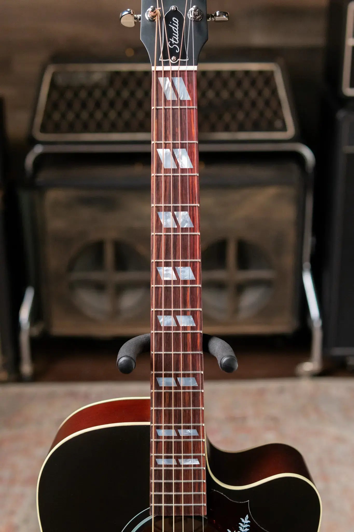 Gibson Hummingbird Studio EC Acoustic/Electric - Tri-Burst Satin with Hardshell Case