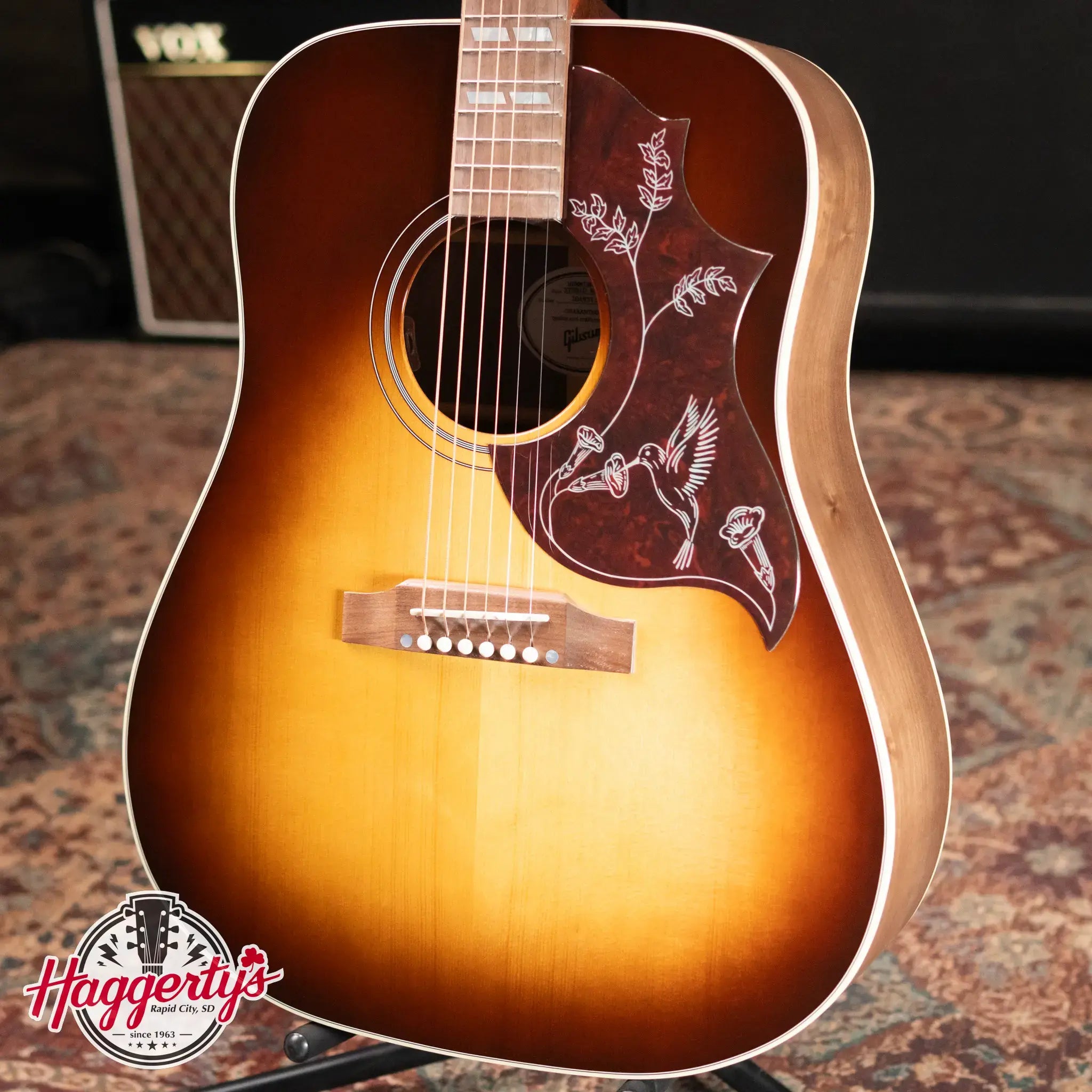 Gibson Hummingbird Studio Walnut Acoustic/Electric Guitar - Walnut Burst with Hardshell Case