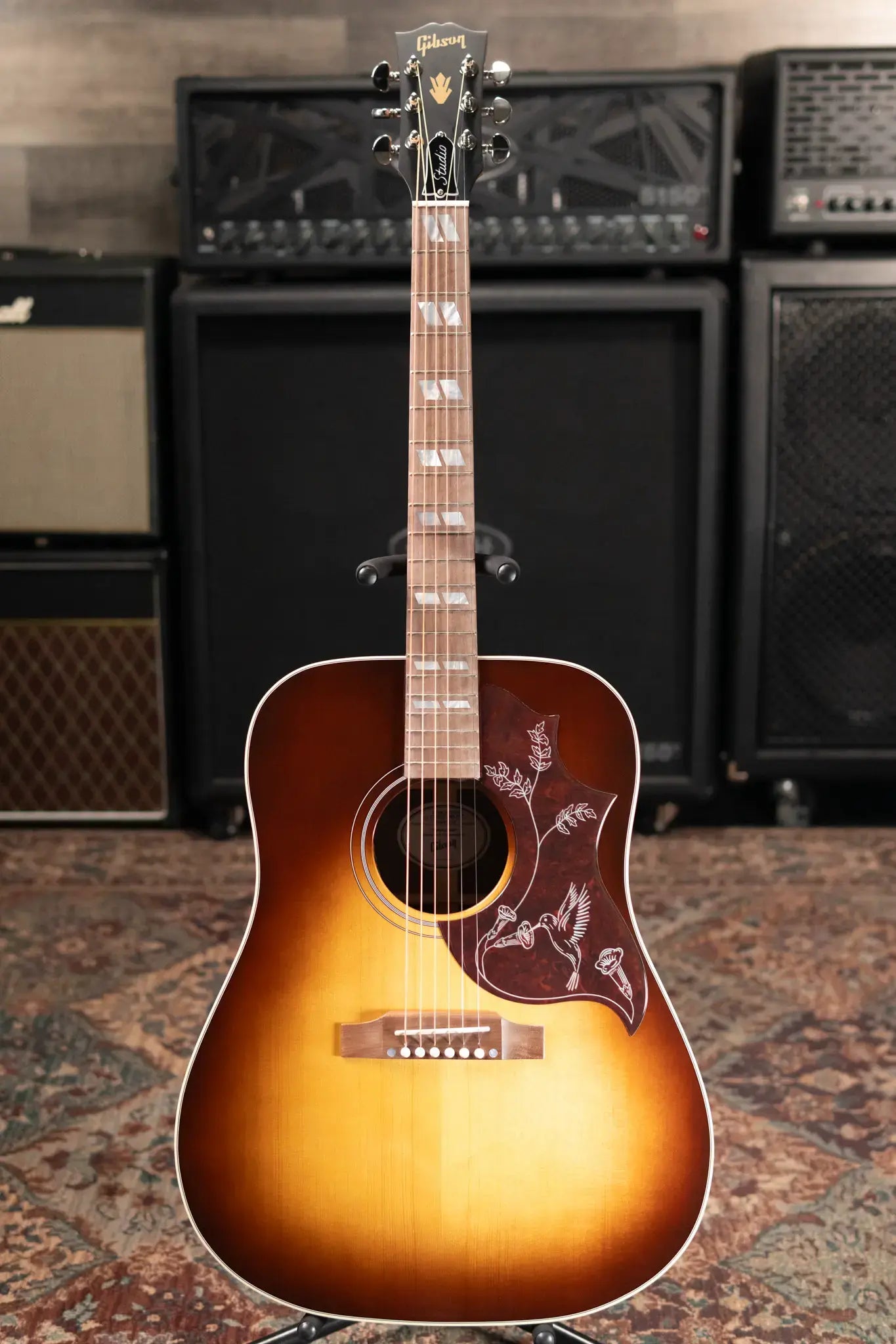 Gibson Hummingbird Studio Walnut Acoustic/Electric Guitar - Walnut Burst with Hardshell Case