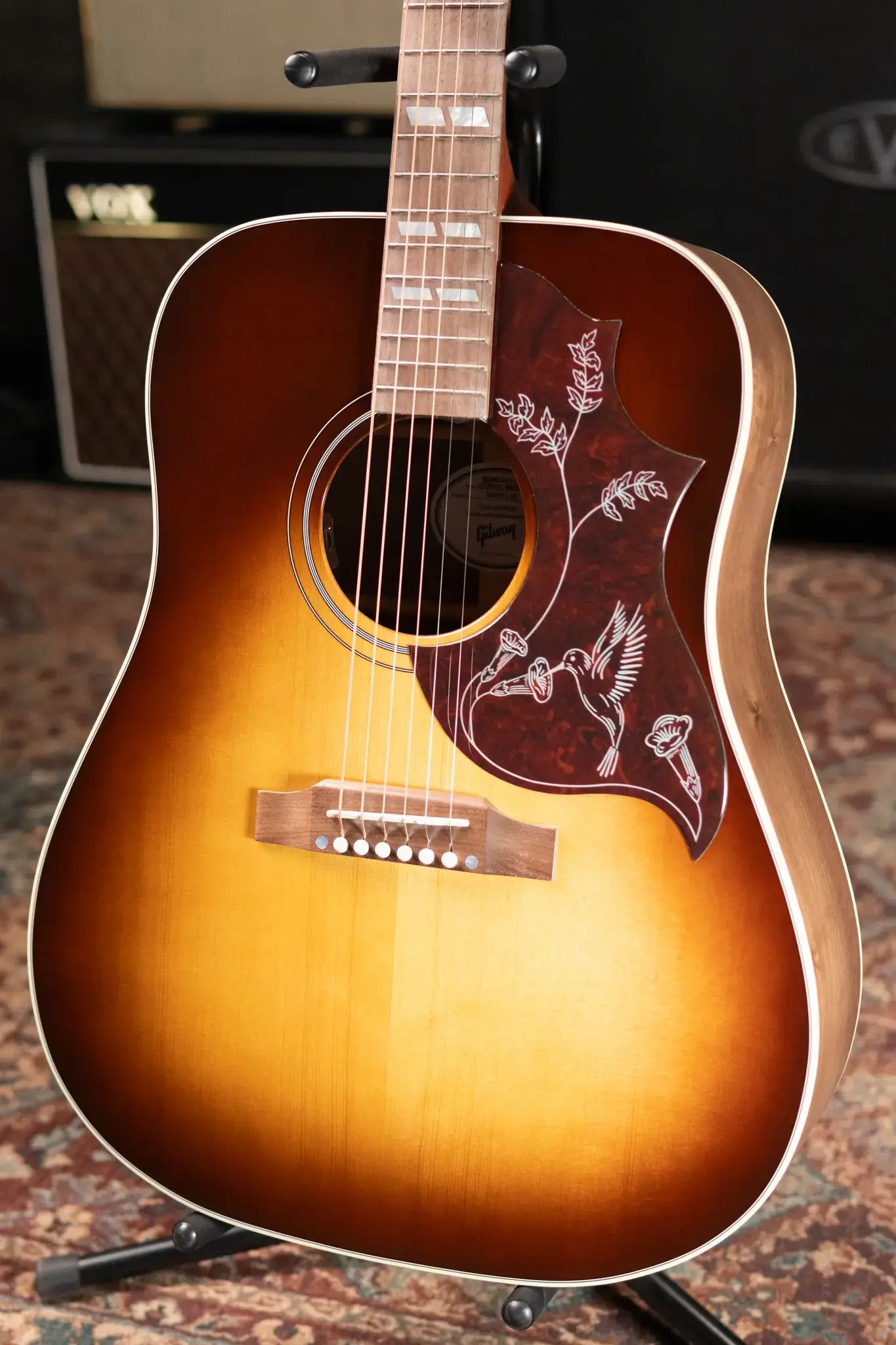 Gibson Hummingbird Studio Walnut Acoustic/Electric Guitar - Walnut Burst with Hardshell Case