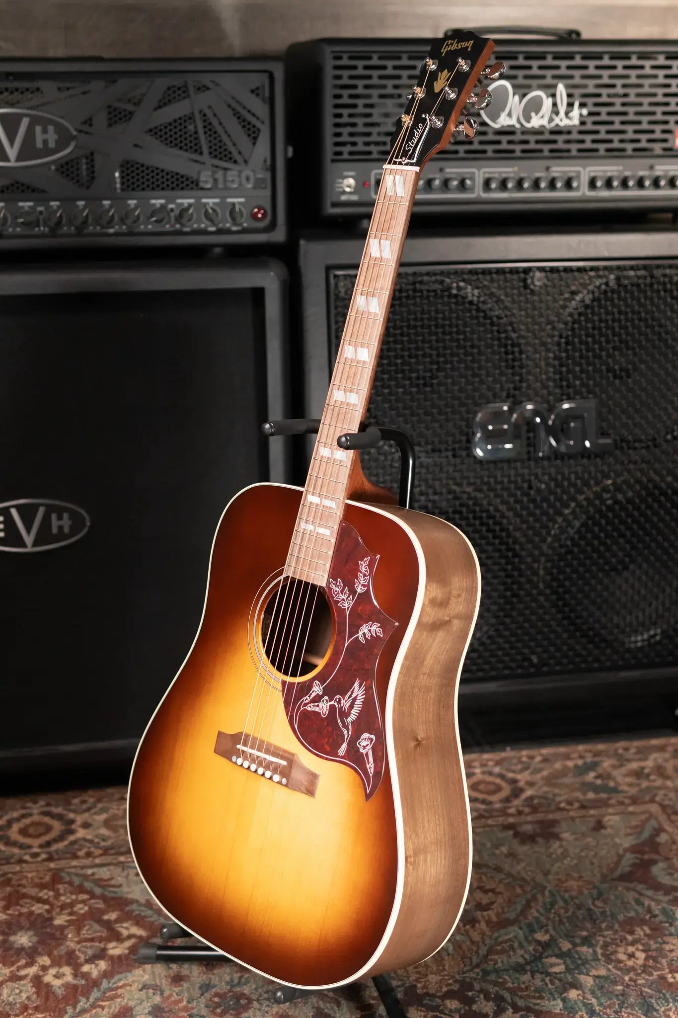 Gibson Hummingbird Studio Walnut Acoustic/Electric Guitar - Walnut Burst with Hardshell Case