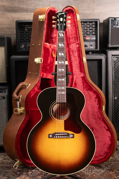 Gibson J-185 Original Acoustic/Electric Guitar - Vintage Sunburst with Hardshell Case