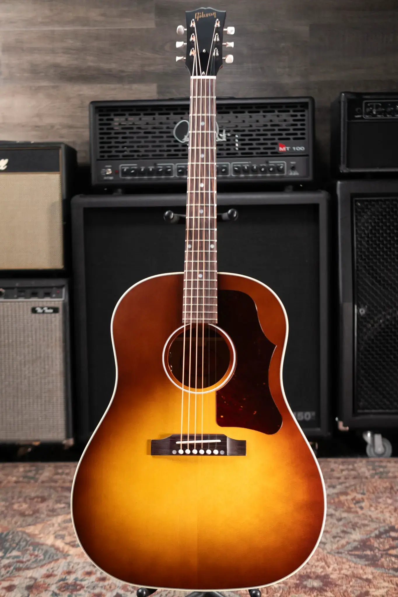 Gibson J-45 Faded 50's Acoustic/Electric Guitar - Vintage Sunburst with Hardshell Case