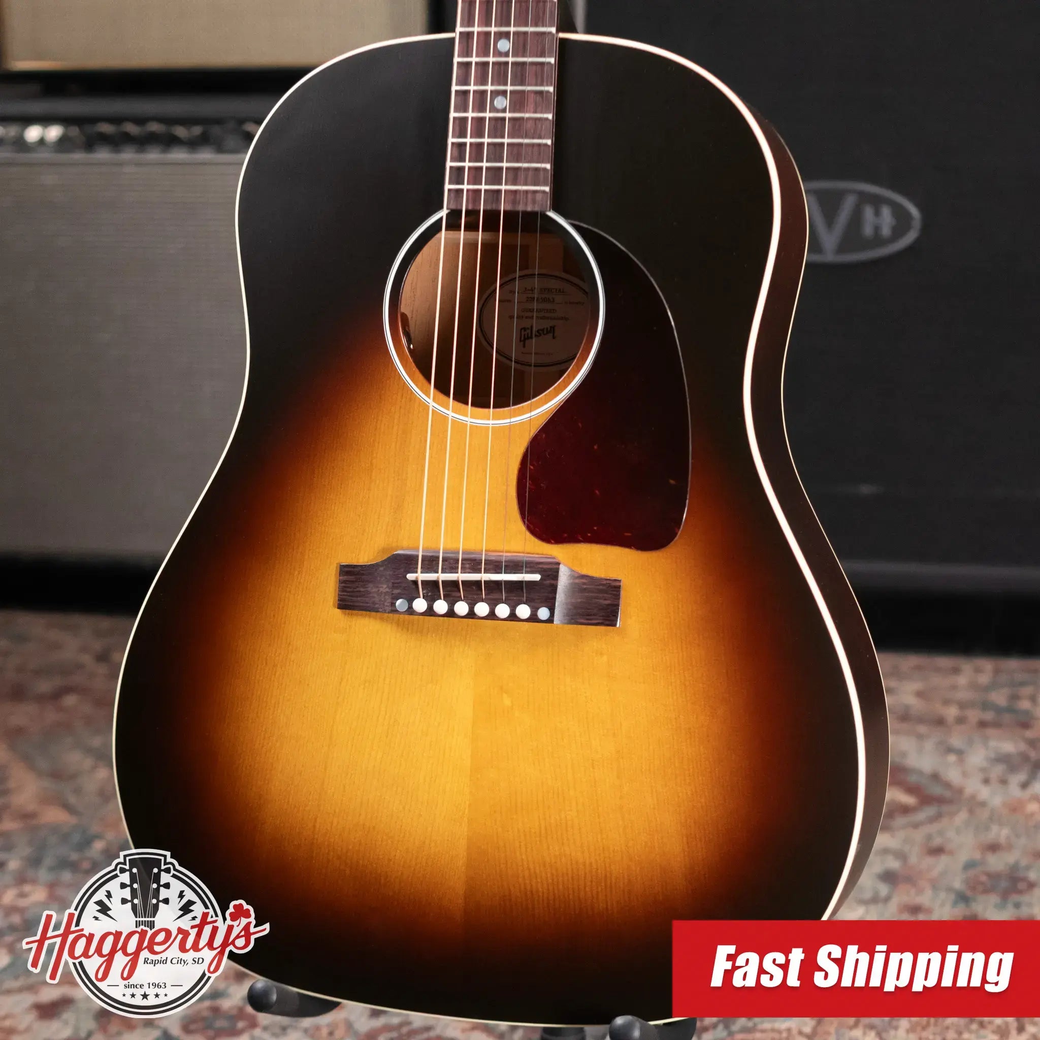 Gibson J-45 Special Acoustic/Electric Guitar - Satin Vintage Sunburst with Structured Gig Bag