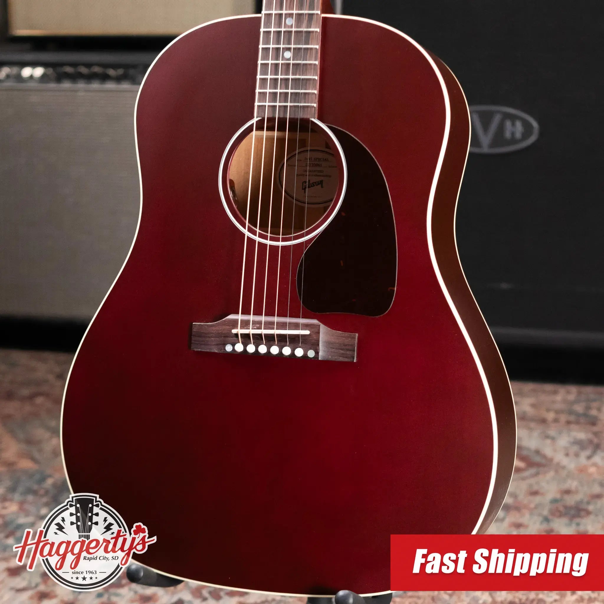 Gibson J-45 Special Acoustic/Electric Guitar - Satin Wine Red with Gig Bag