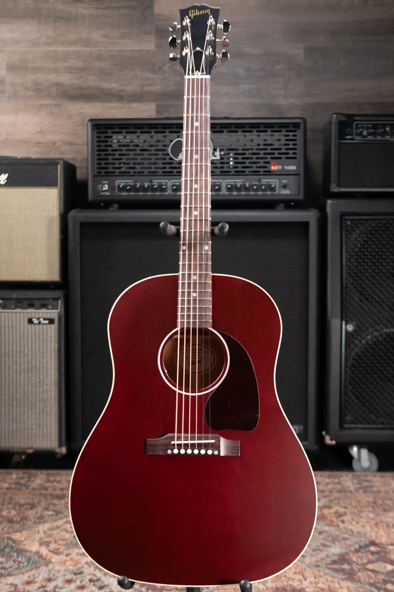 Gibson J-45 Special Acoustic/Electric Guitar - Satin Wine Red with Gig Bag