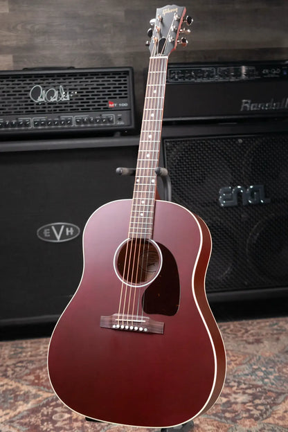 Gibson J-45 Special Acoustic/Electric Guitar - Satin Wine Red with Gig Bag