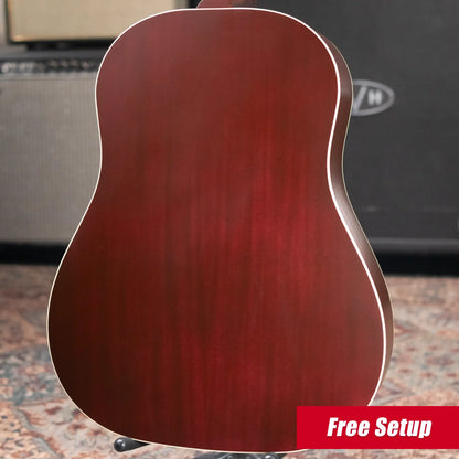 Gibson J-45 Special Acoustic/Electric Guitar - Satin Wine Red with Gig Bag - Demo