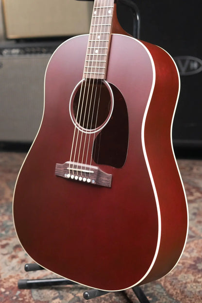 Gibson J-45 Special Acoustic/Electric Guitar - Satin Wine Red with Gig Bag - Demo