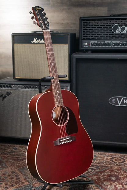 Gibson J-45 Special Acoustic/Electric Guitar - Satin Wine Red with Gig Bag - Demo