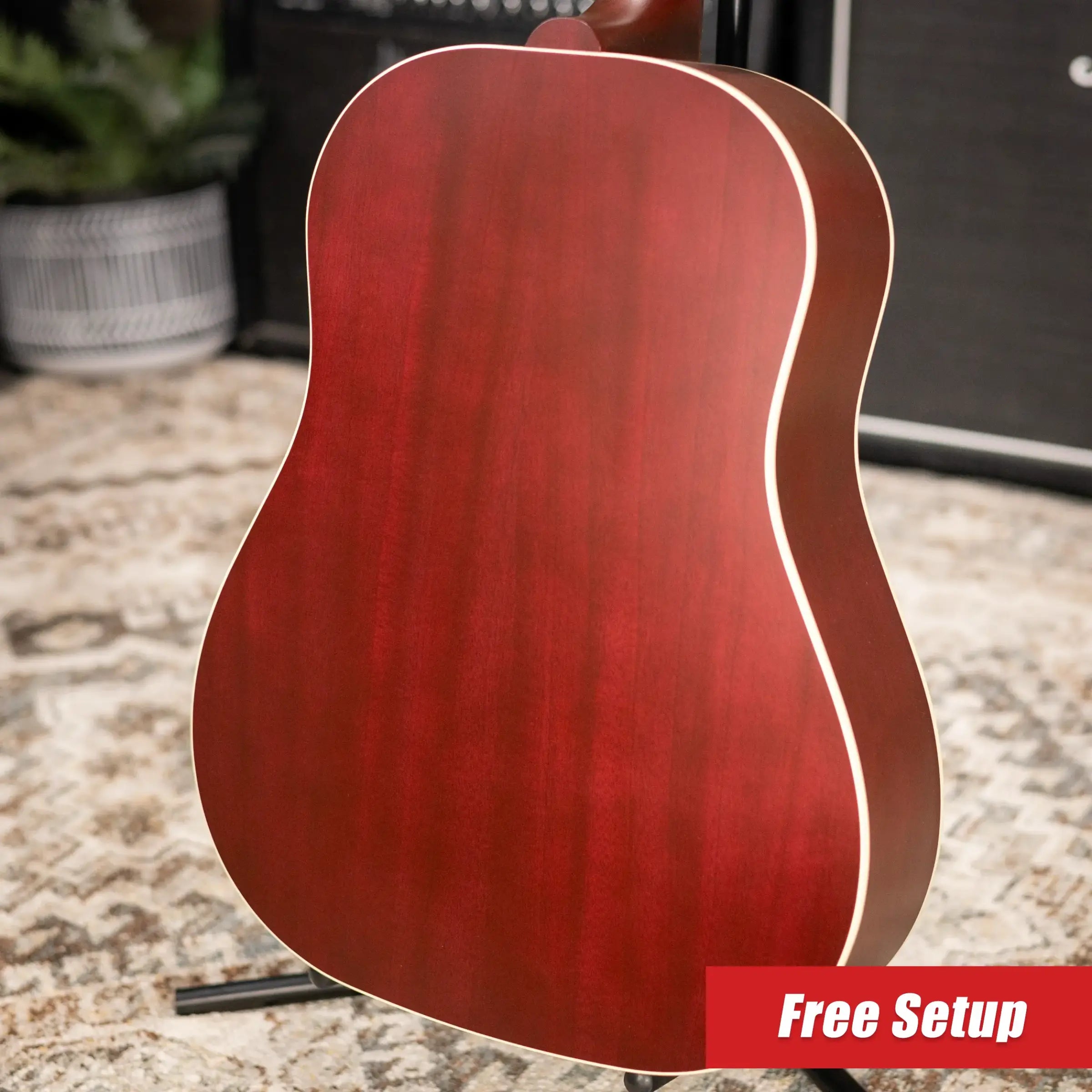 Gibson J-45 Special Acoustic/Electric Guitar - Satin Wine Red with Gig Bag