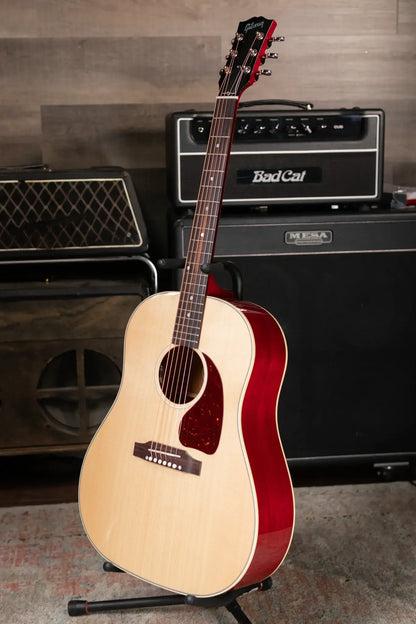 Gibson J-45 Standard Acoustic/Electric - Antique Natural and Cherry Back with Hardshell Case