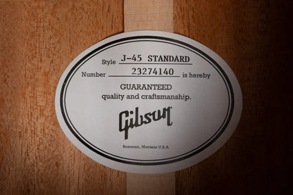 Gibson J-45 Standard Acoustic/Electric - Antique Natural and Cherry Back with Hardshell Case