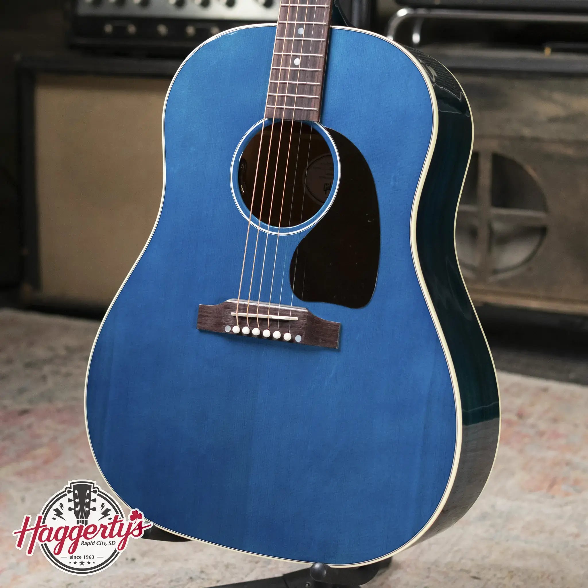 Gibson J-45 Standard Acoustic/Electric Guitar - Bluebonnet with Hardshell Case