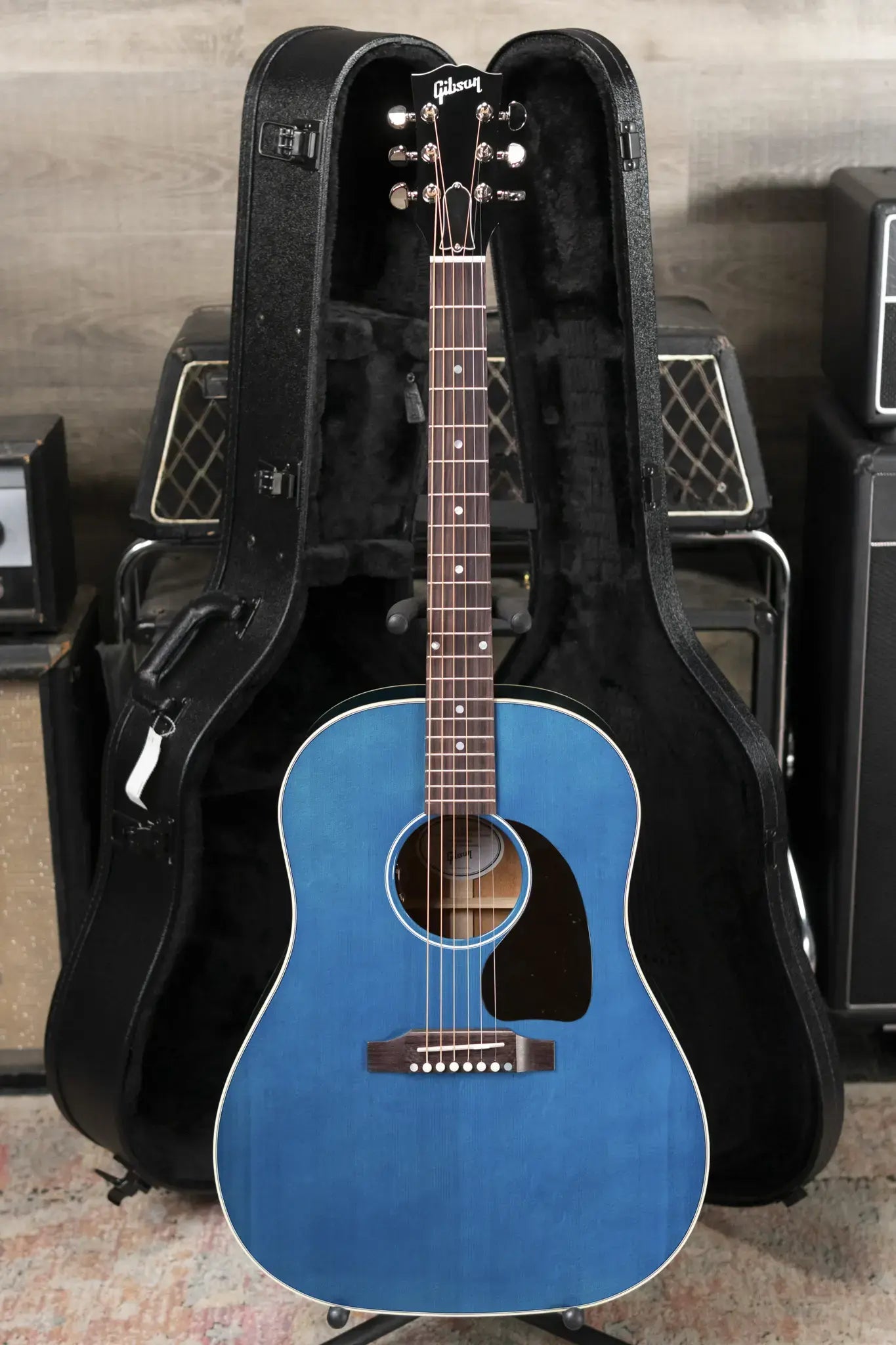 Gibson J-45 Standard Acoustic/Electric Guitar - Bluebonnet with Hardshell Case