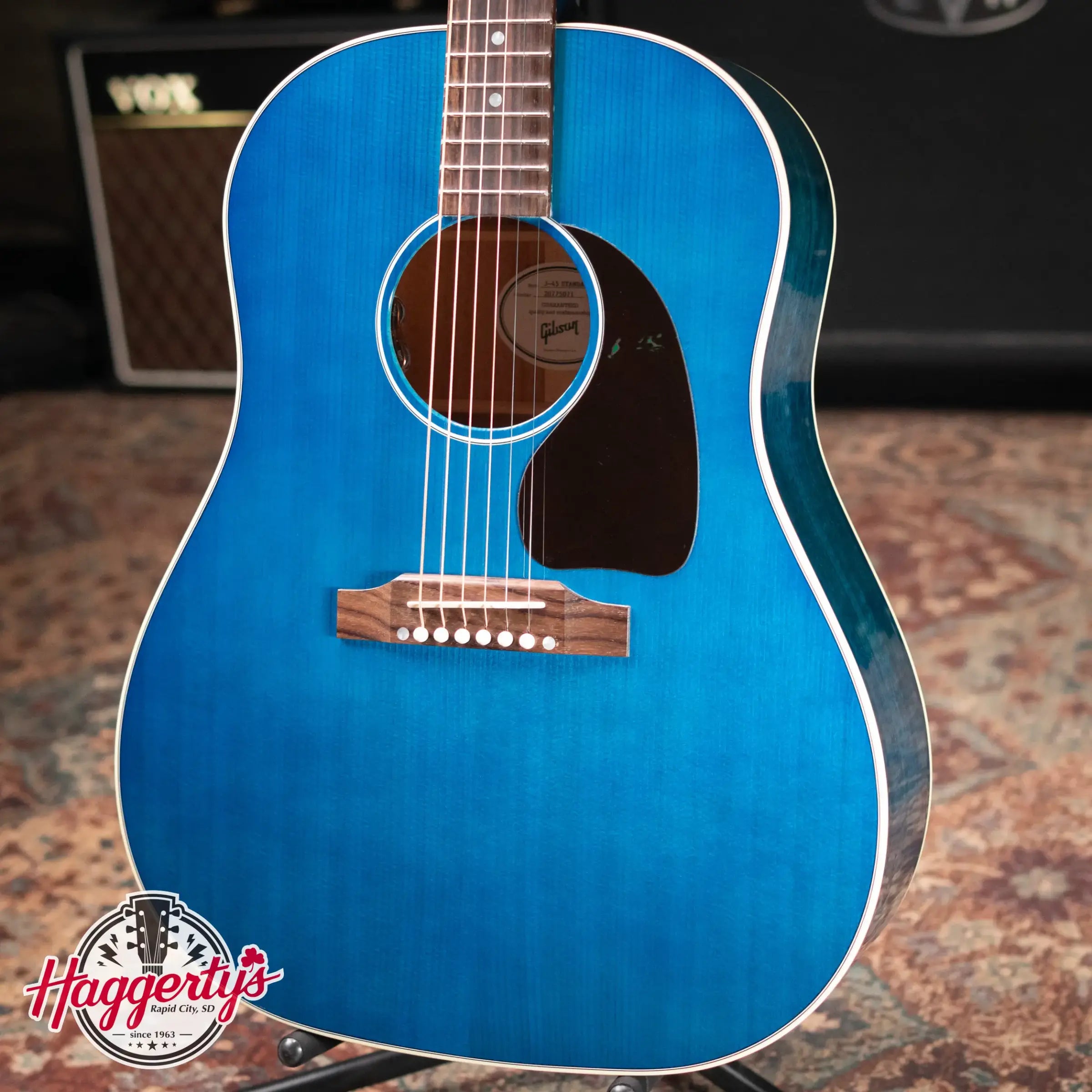 Gibson J-45 Standard Acoustic/Electric Guitar - Bluebonnet with Hardshell Case
