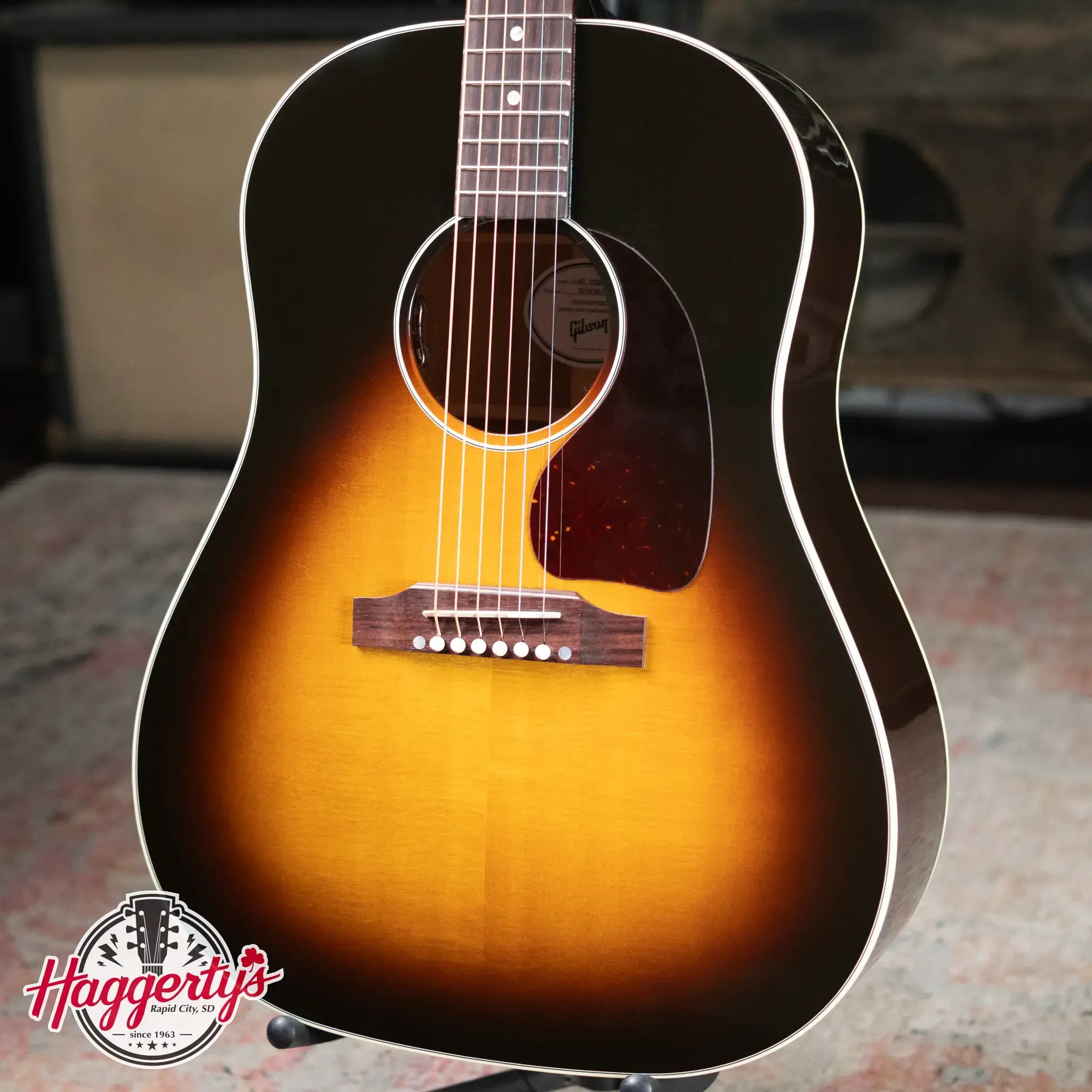 Gibson J-45 Standard Acoustic/Electric Guitar - Vintage Sunburst with Hardshell Case