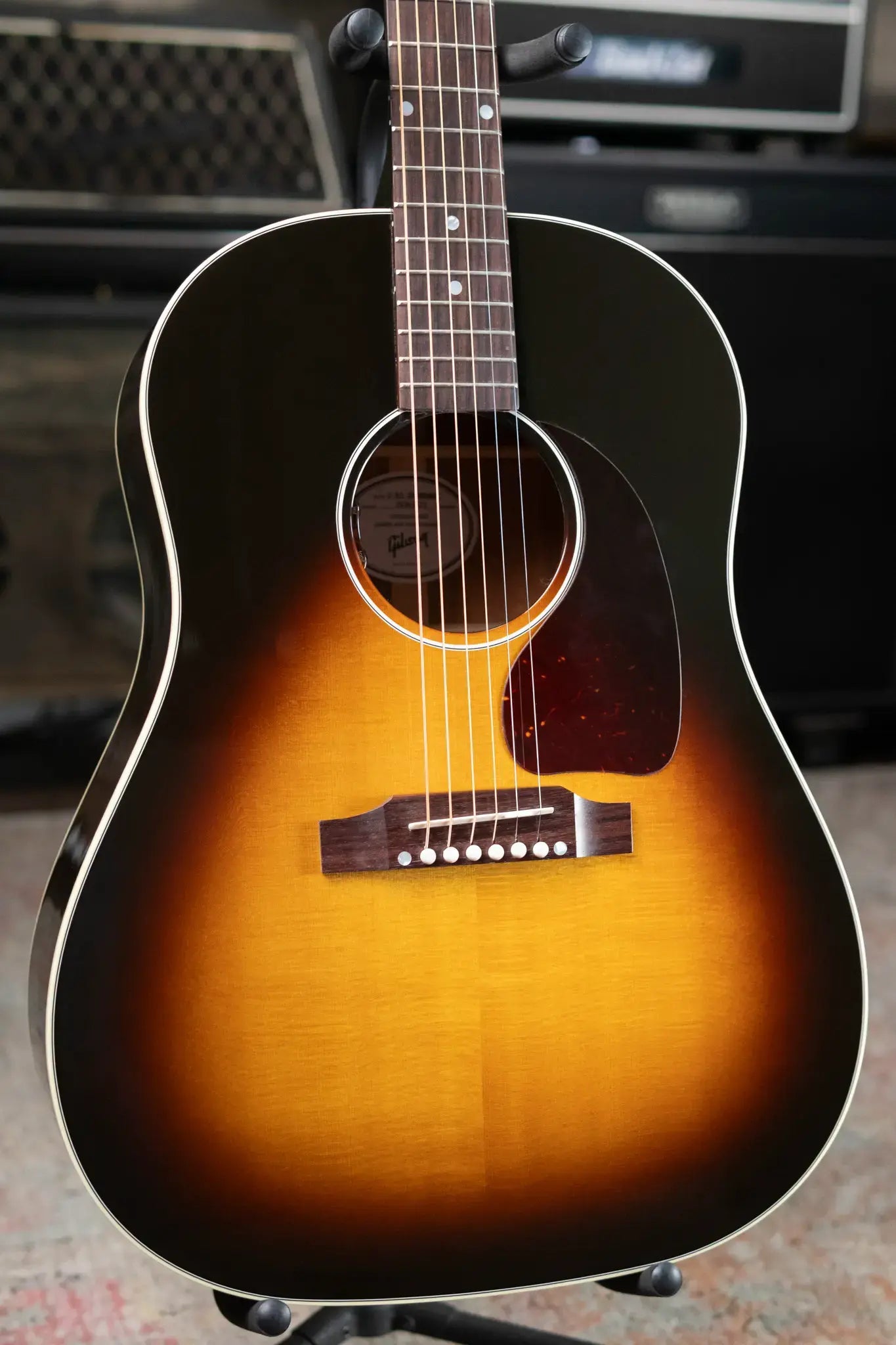 Gibson J-45 Standard Acoustic/Electric Guitar - Vintage Sunburst with Hardshell Case