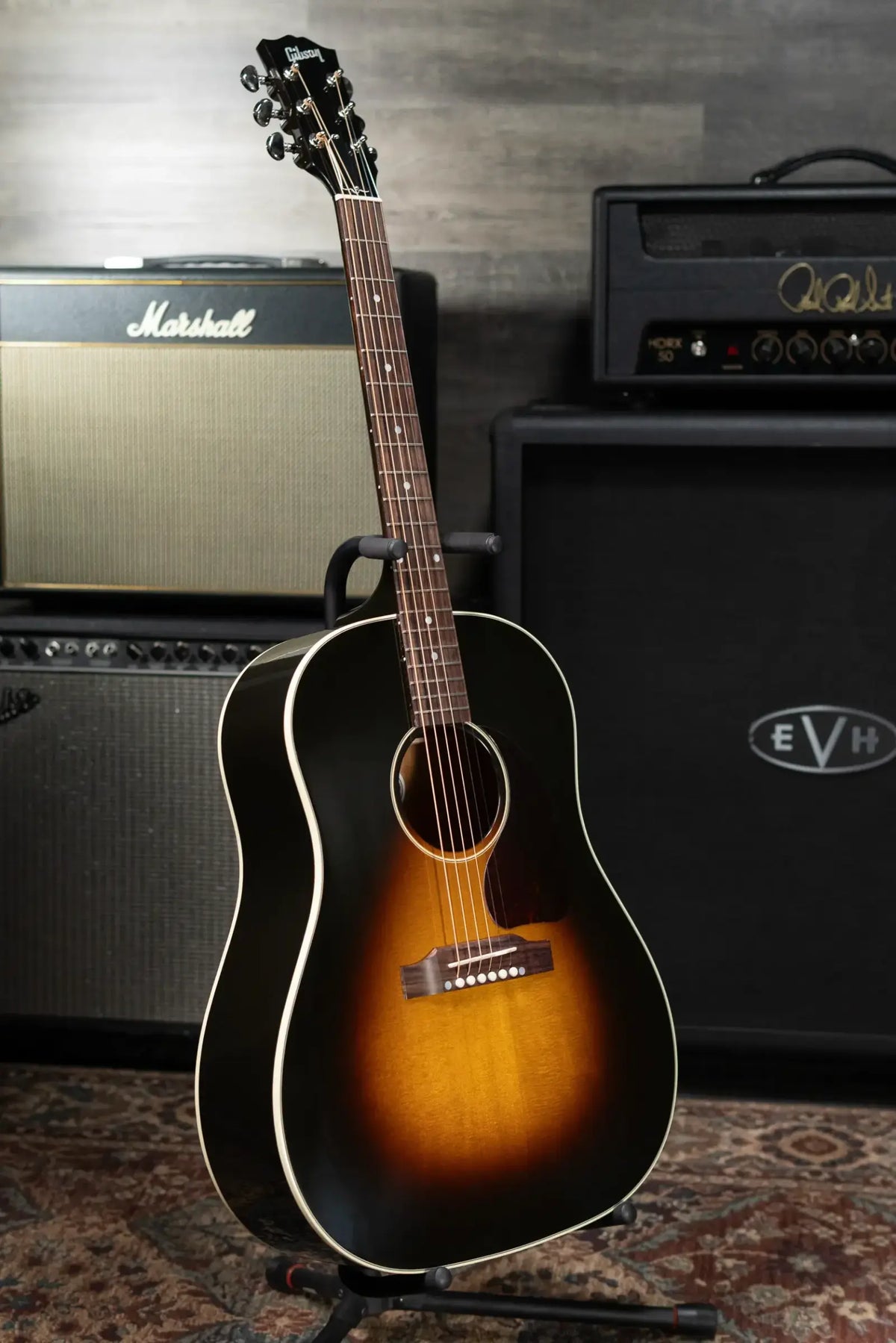 Gibson J-45 Standard Acoustic/Electric Guitar - Vintage Sunburst with Hardshell Case