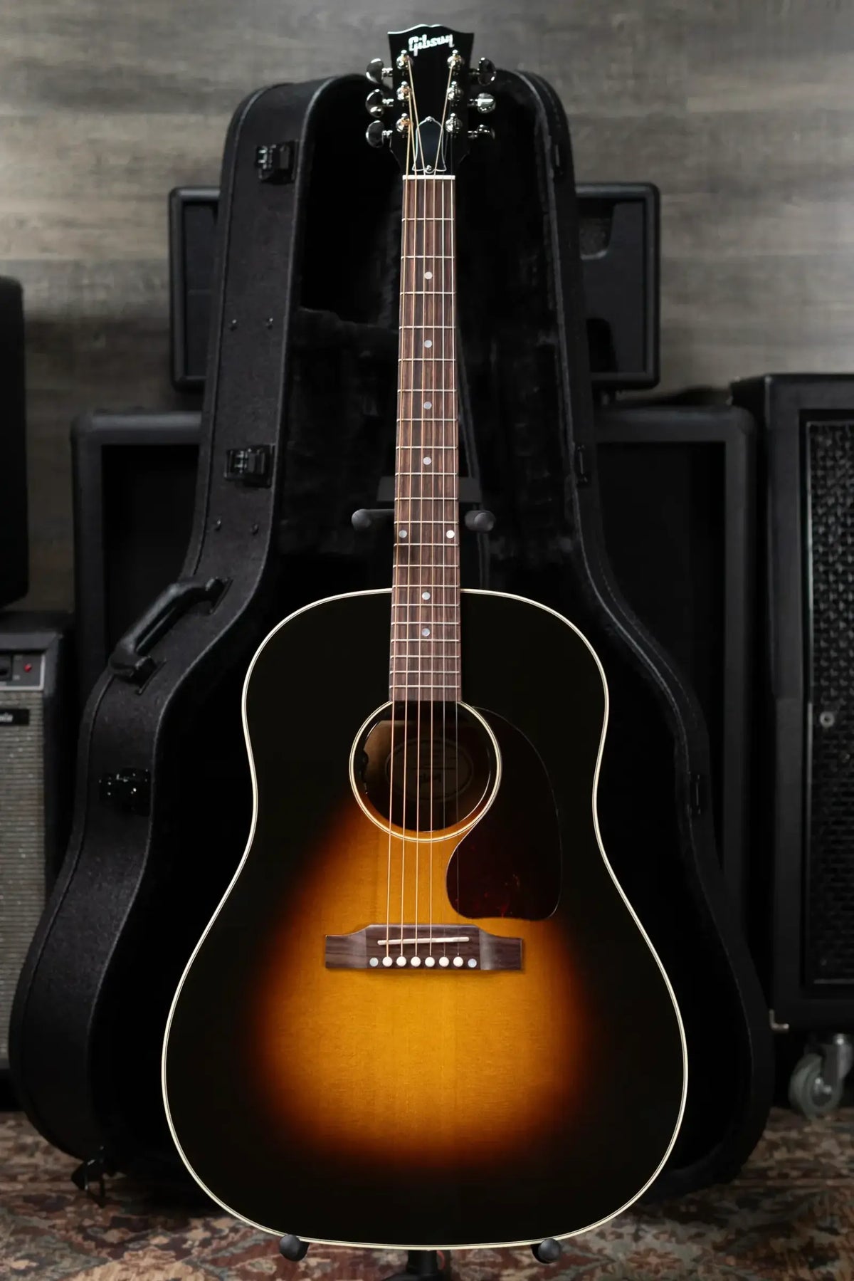 Gibson J-45 Standard Acoustic/Electric Guitar - Vintage Sunburst with Hardshell Case