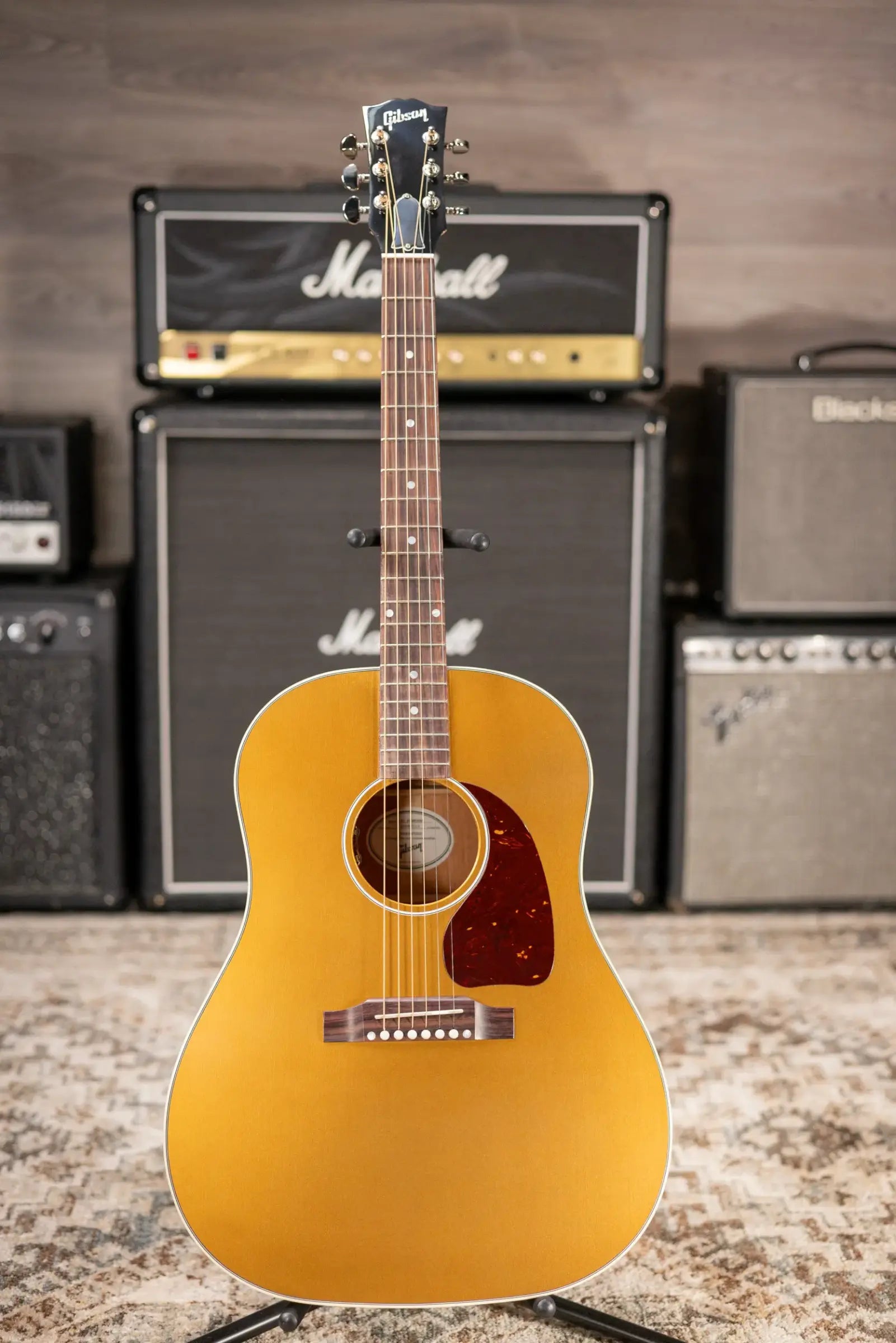 Gibson J-45 Standard Goldtop Acoustic/Electric Guitar - Goldtop Gloss with Hardshell Case