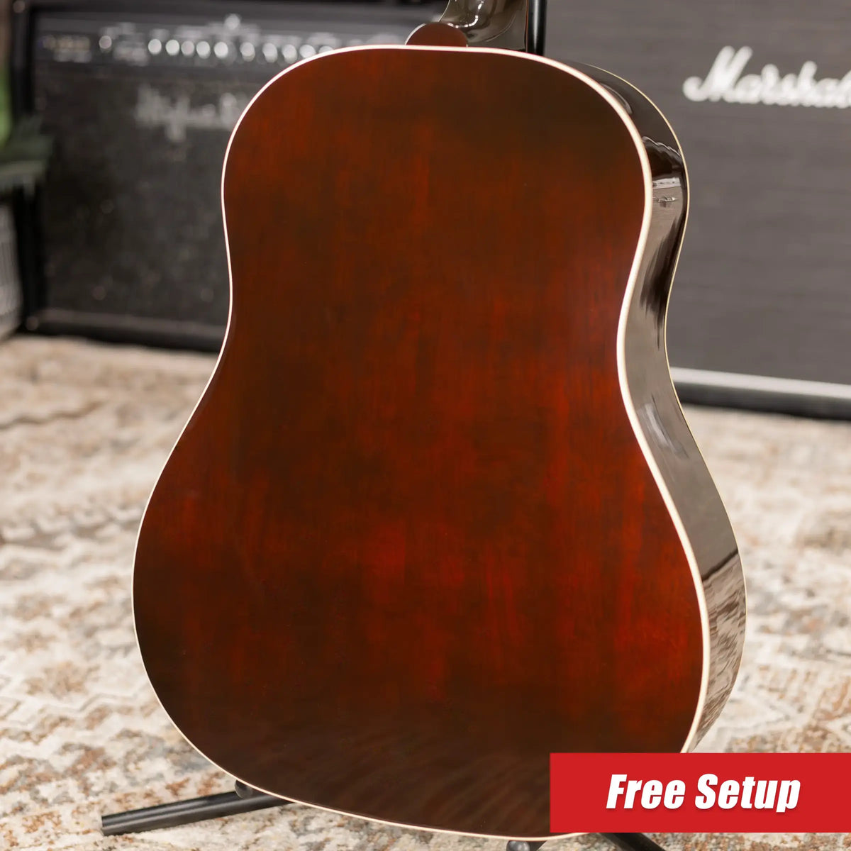 Gibson J-45 Standard Left-Handed Acoustic/Electric Guitar - Vintage Sunburst with Hardshell Case