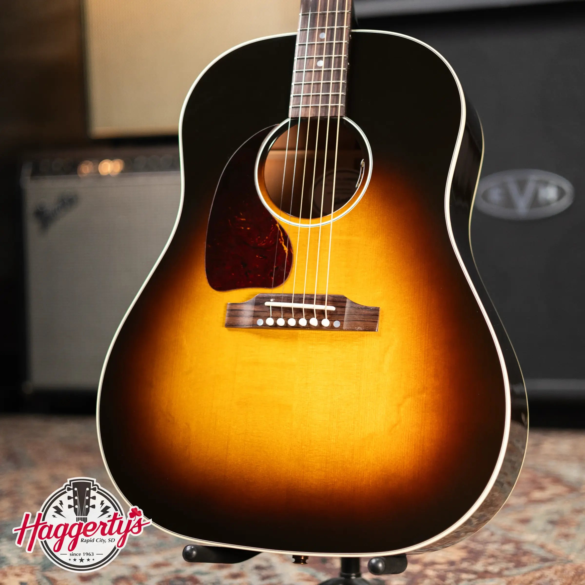Gibson J-45 Standard Left-Handed Dreadnought Acoustic/Electric Guitar - Vintage Sunburst with Hardshell Case